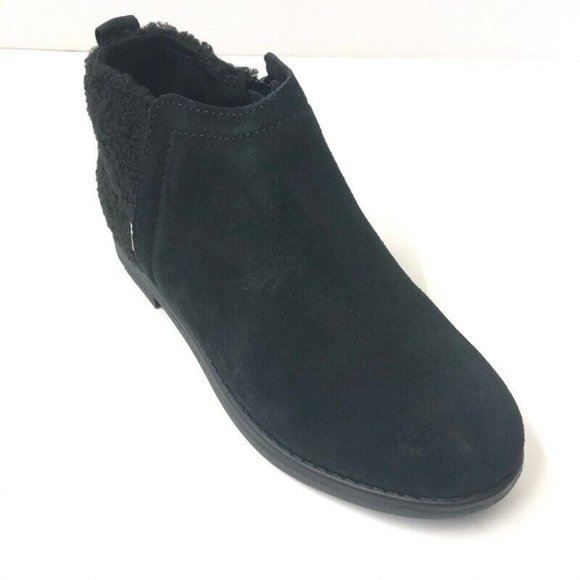 Toms Girl's Deia Black Side Zip Ankle Booties - Picture 3 of 9